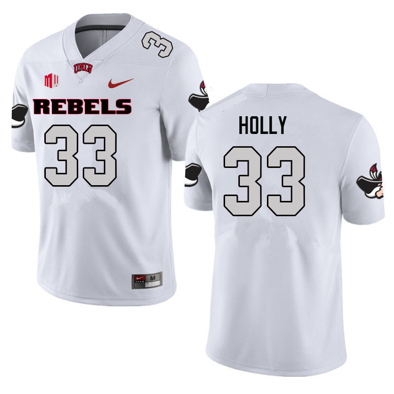 Men #33 Devynn Holly UNLV Rebels College Football Jerseys Sale-White